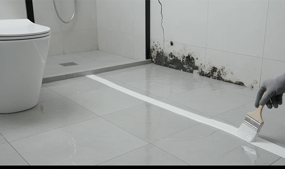 Improper sloping leading to water pooling