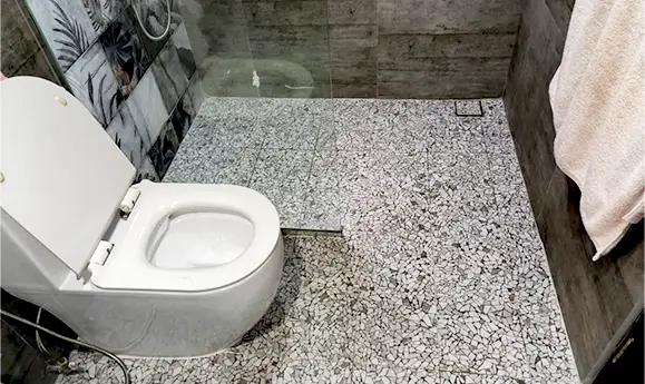 Toilet and bathroom floor waterproofing