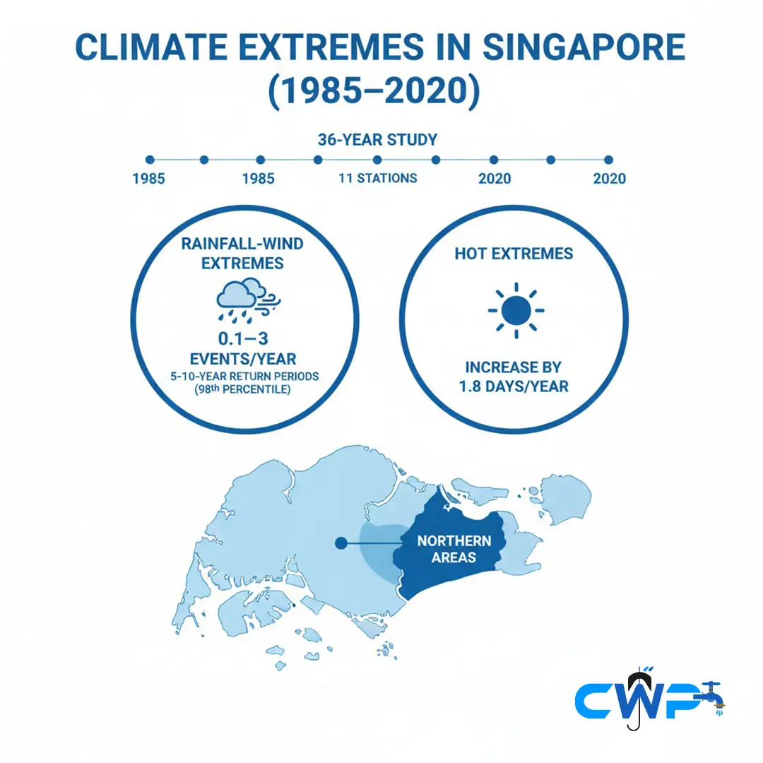 Climate extremes in Singapore based on 36 years of data
