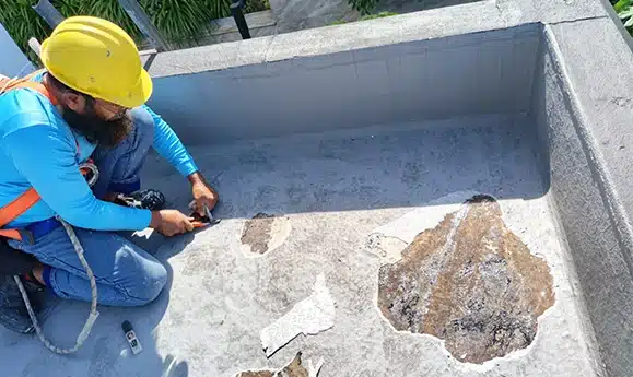 Concrete roof leak repair