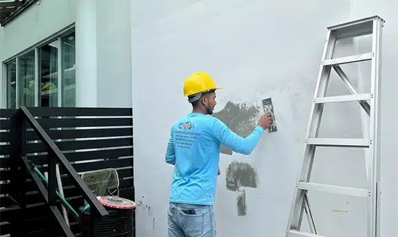 Concrete wall crack repair